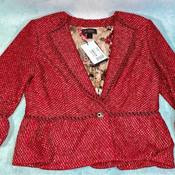 Red Bouclé Jacket - Picture 9 of 16